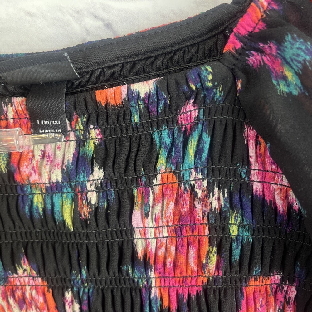 Art Class Girls Boho Smocked Floral Print Dress Size 10/12 - Picture 4 of 7